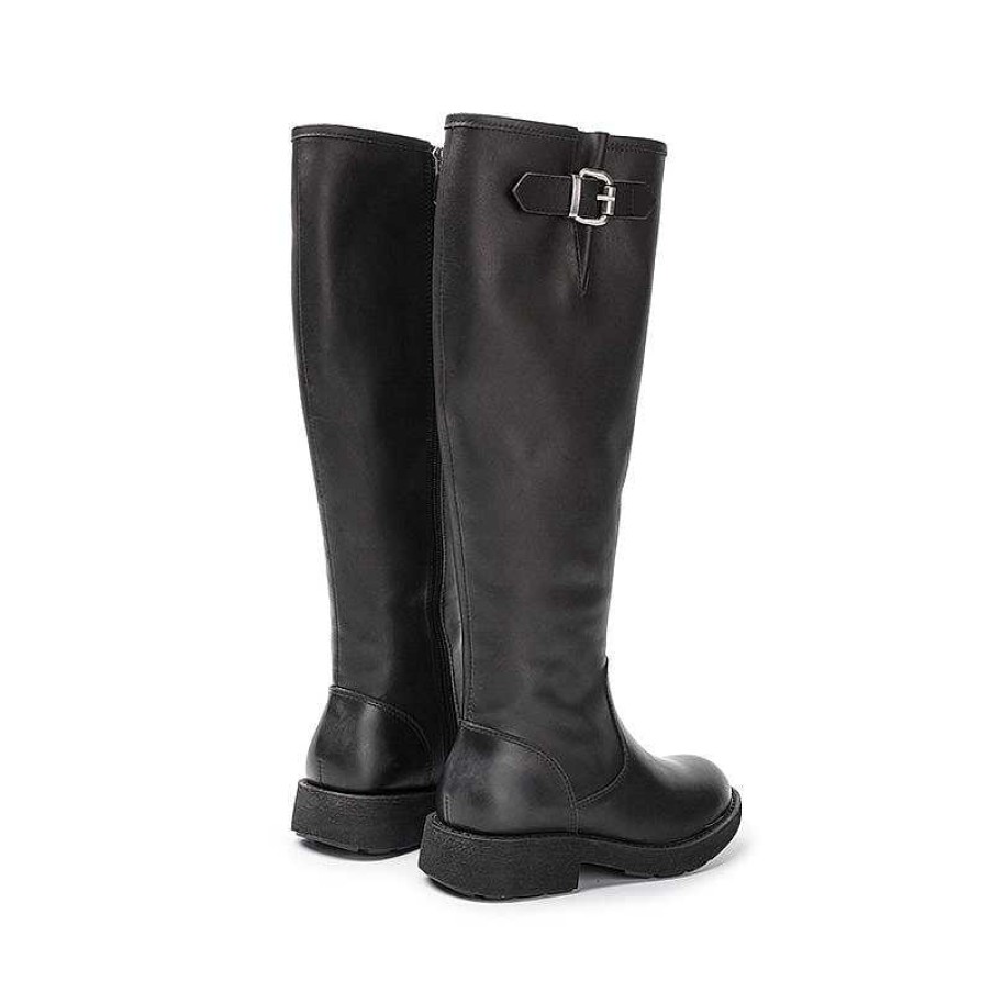 Dwarves Leather Knee High Boots Side Zip Riding Boots In Saddle Boots