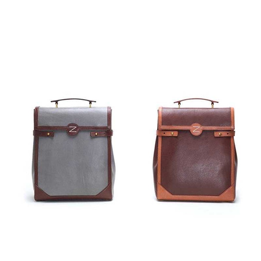 Dwarves Vintage Fashion Vegetable Tanned Leather Colour Clash Backpack