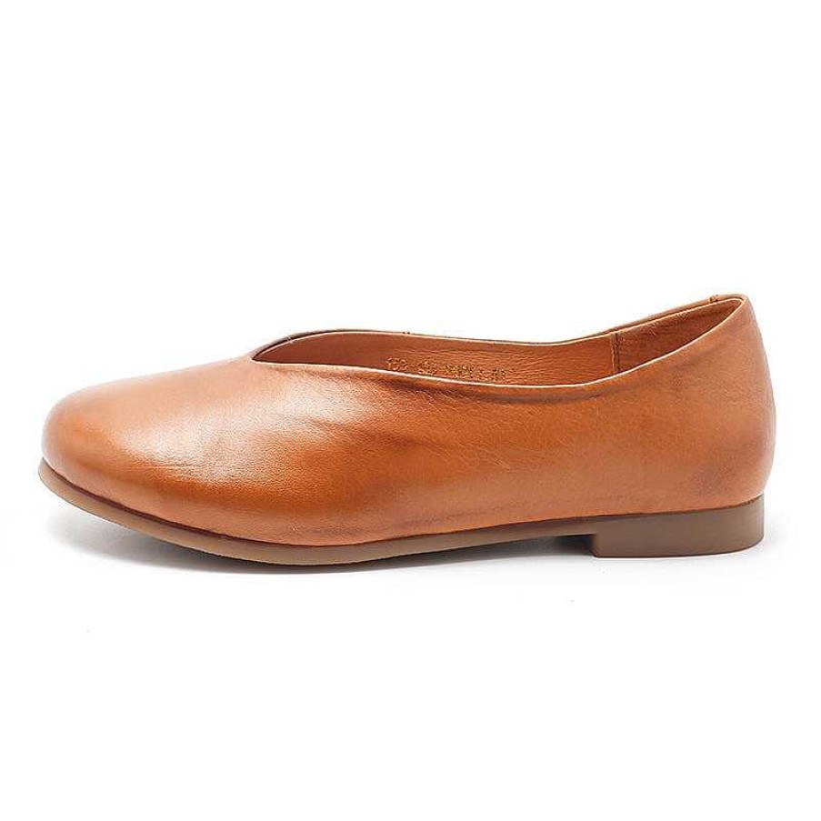 Dwarves Handmade Genuine Leather Slip Ons Breathable Flats Loafers / / / /Reddish