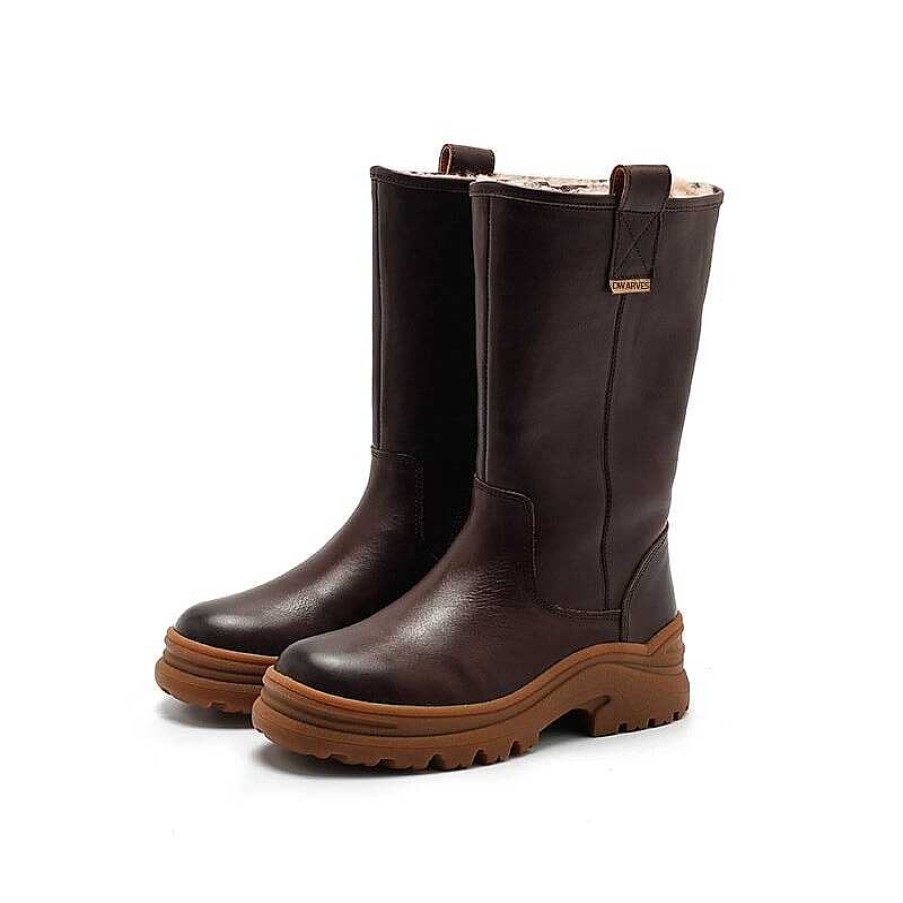 Dwarves Dwarves Leather Mid Calf Boots Snow Boots Have Shearling Lined For Cold Winter In Black/Brown/Coffee