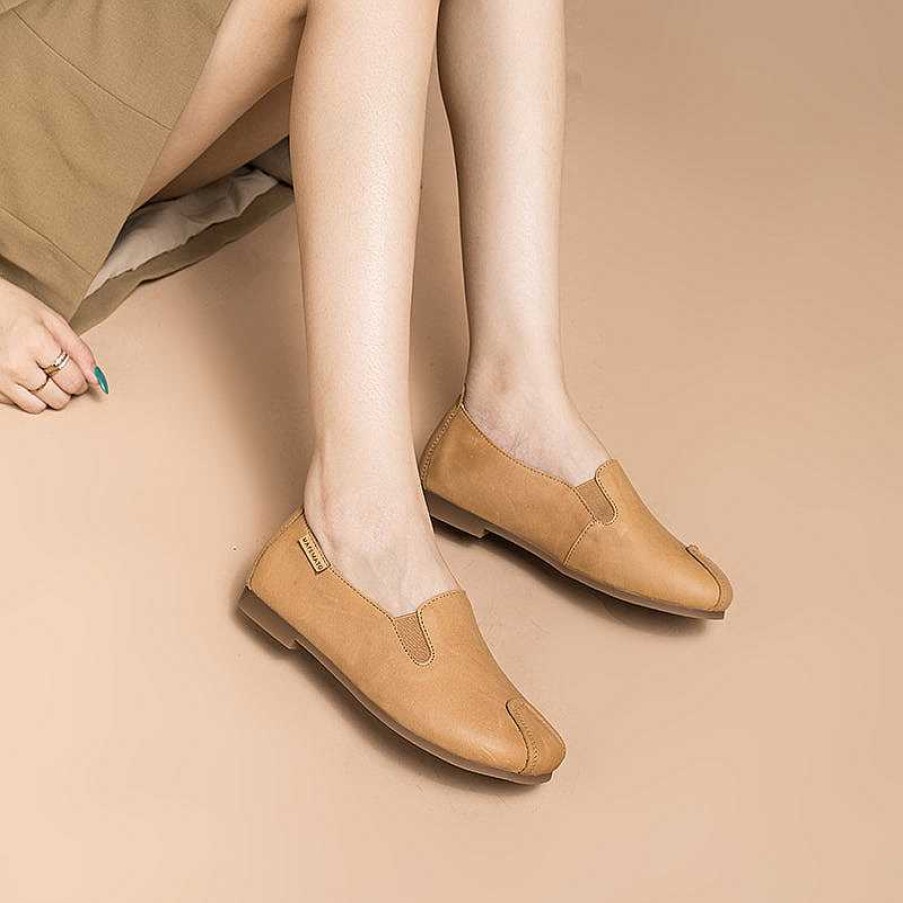 Dwarves Soft Leather Flat Slip On Loafers For Women Handmade / /