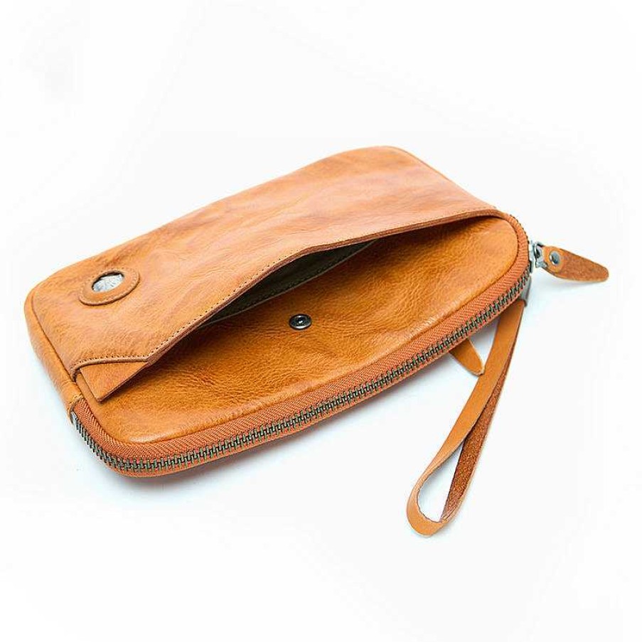 Dwarves Fashionable And Refined Vegetable Tanned Leather Clutch Bag For Women