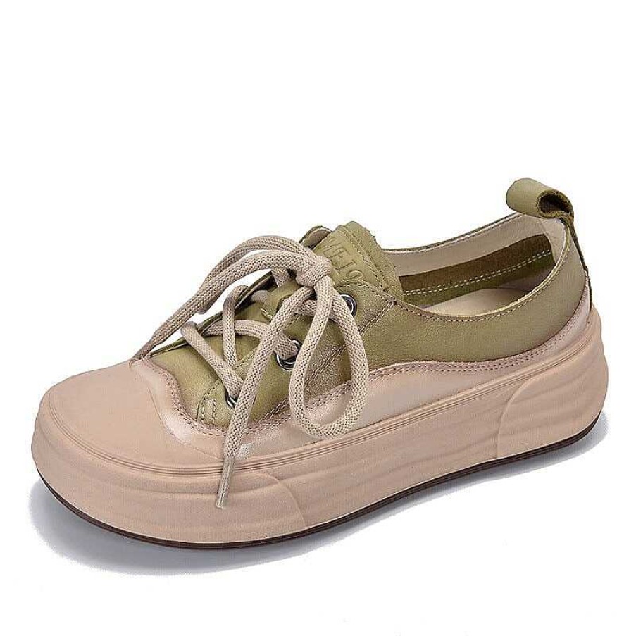 Dwarves Leather Rubber Toecap Sneakers For Women Low-Top Lace Up In / /