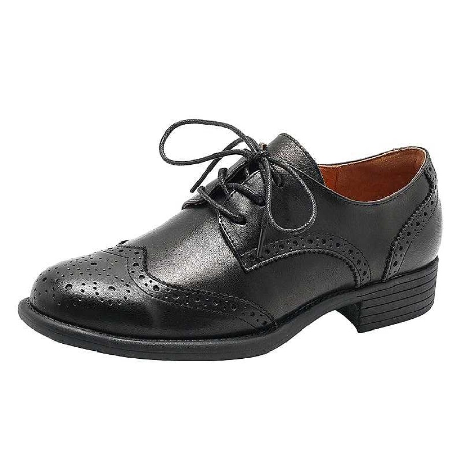 Dwarves Handmade Wingtip Shoes Women'S Genuine Leather Lace Up Full Brogues