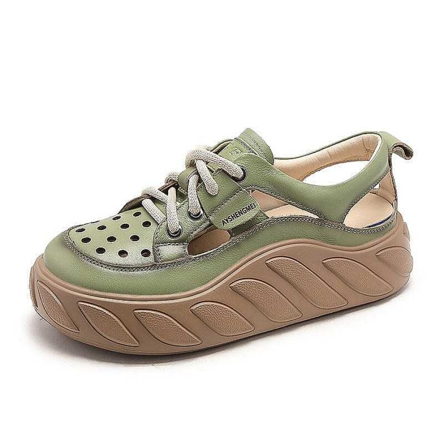 Dwarves Leather Low-Top Travel Perforated Platform Sneakers For Women In / / /