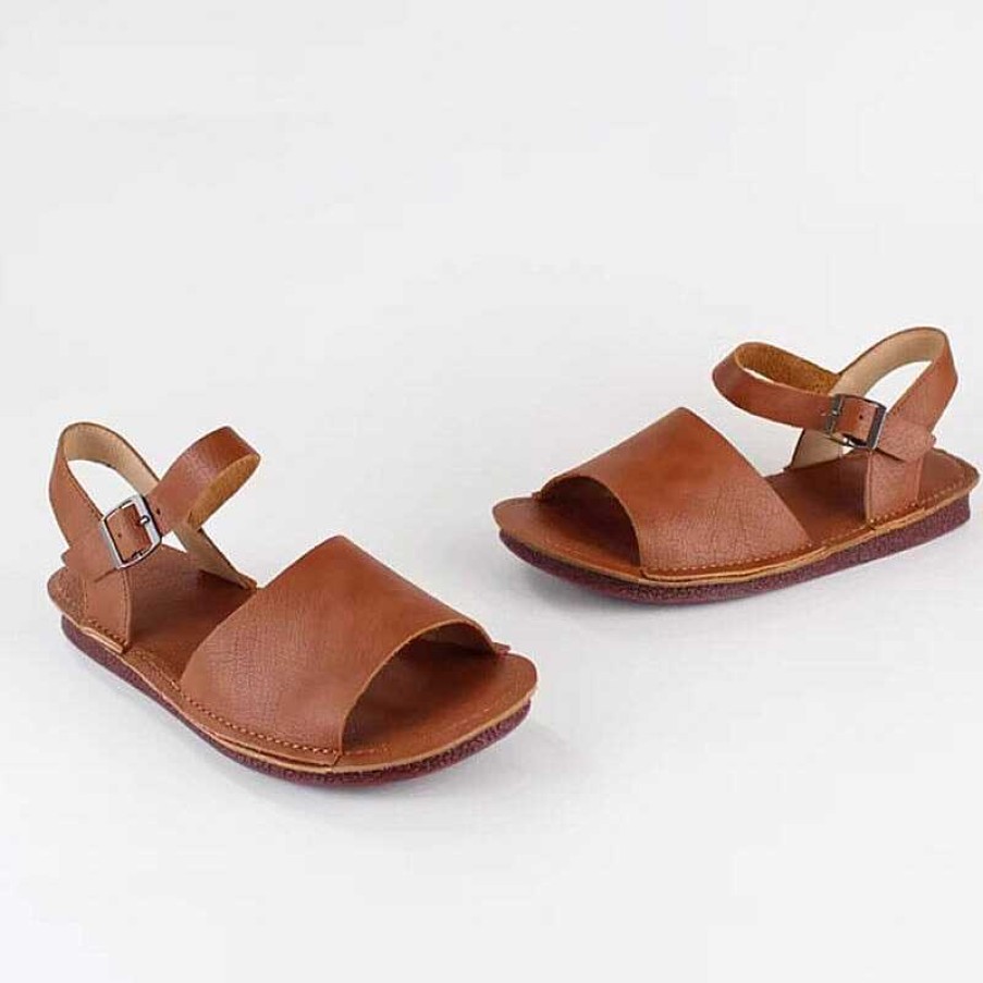 Dwarves Slingback Leather Buckle Sandals Open Toe Retro Handmade /