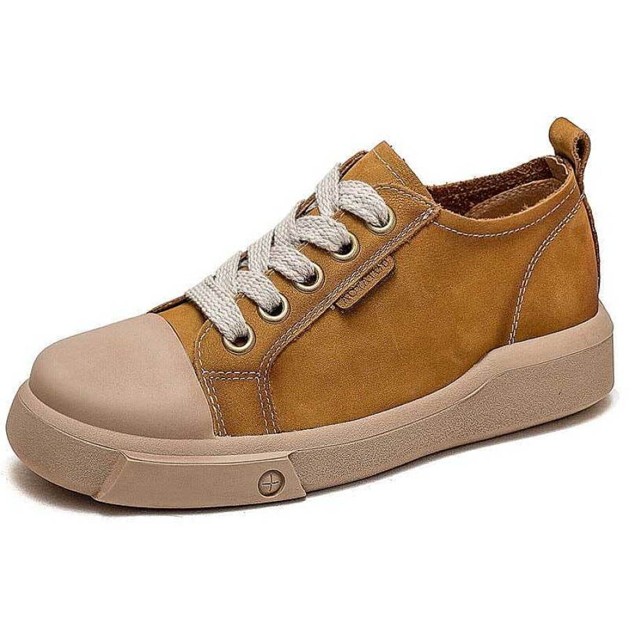 Dwarves Flat Low Top Leather Sneakers Soft Leather Lace Up In / /