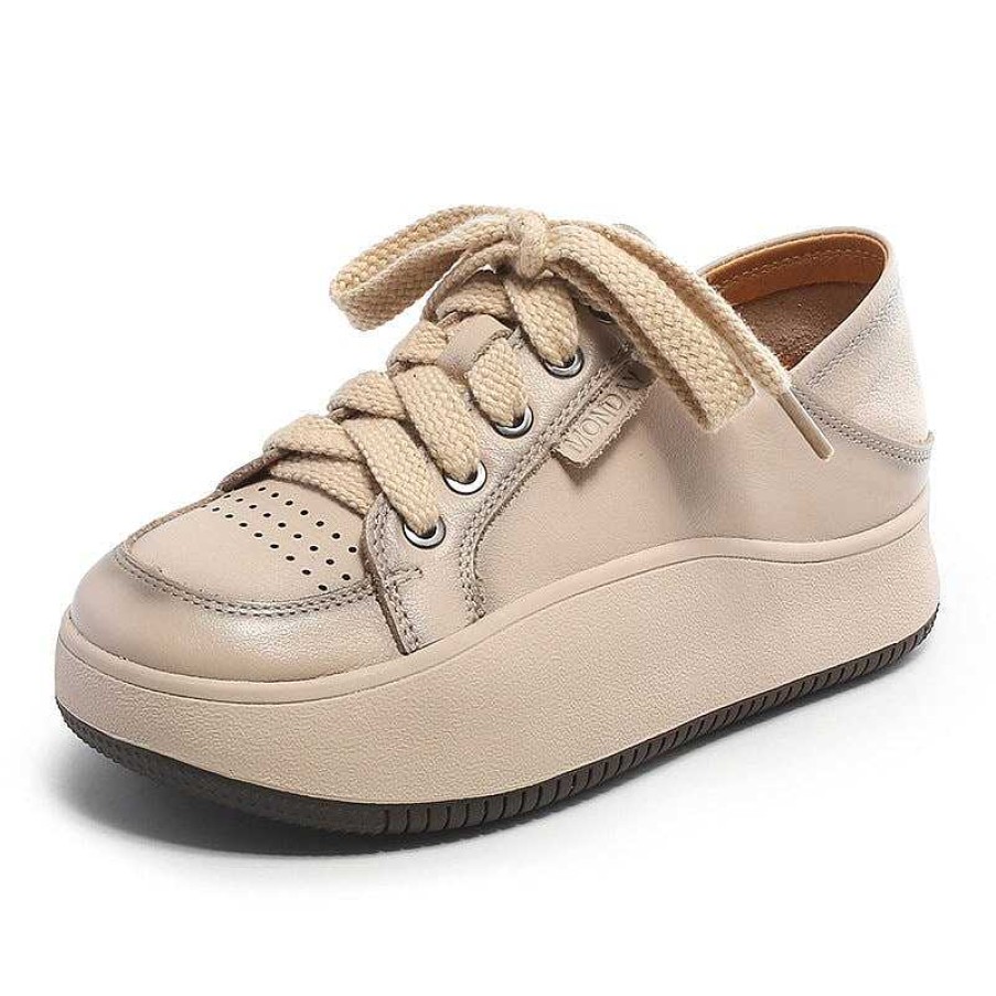 Dwarves Leather Platform Breathable Sneakers For Women 30Mm In / /