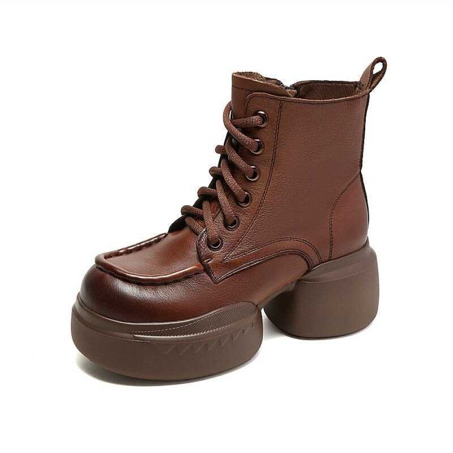 Dwarves 65Mm Platform Boots Handmade Combat Boots Lace Up Leather Martin Boots In /