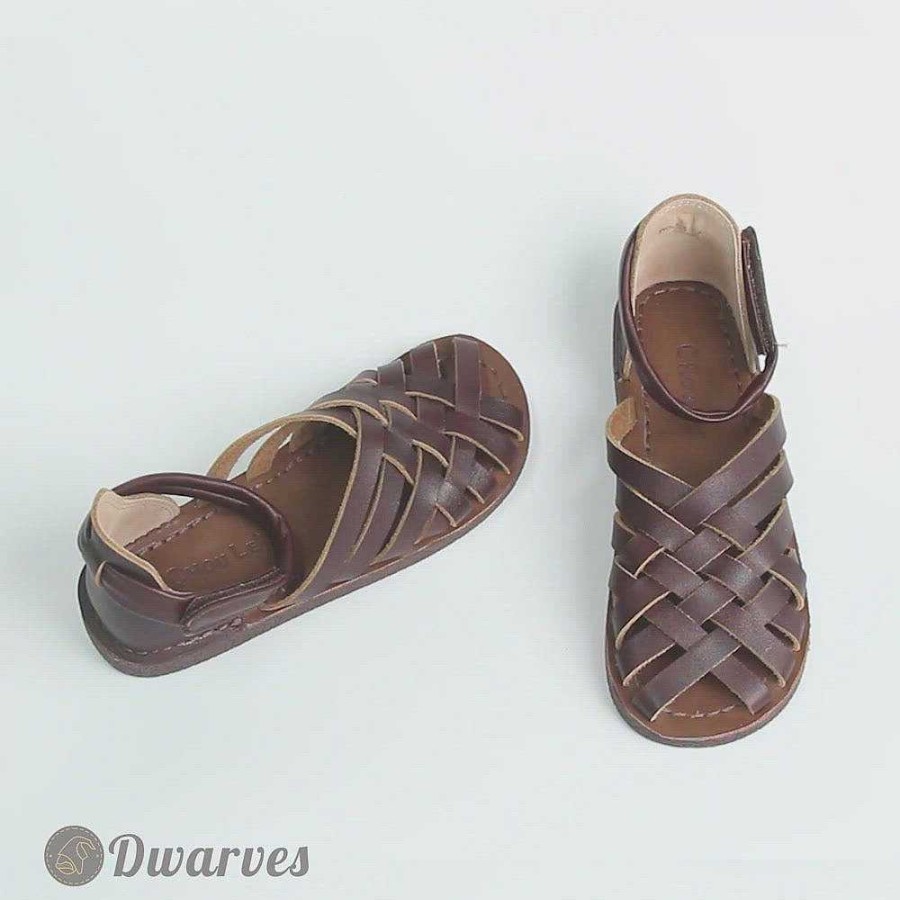 Dwarves Handmade Leather Gladiator Sandals Women Flat Flip Flops Knitting Sandals /