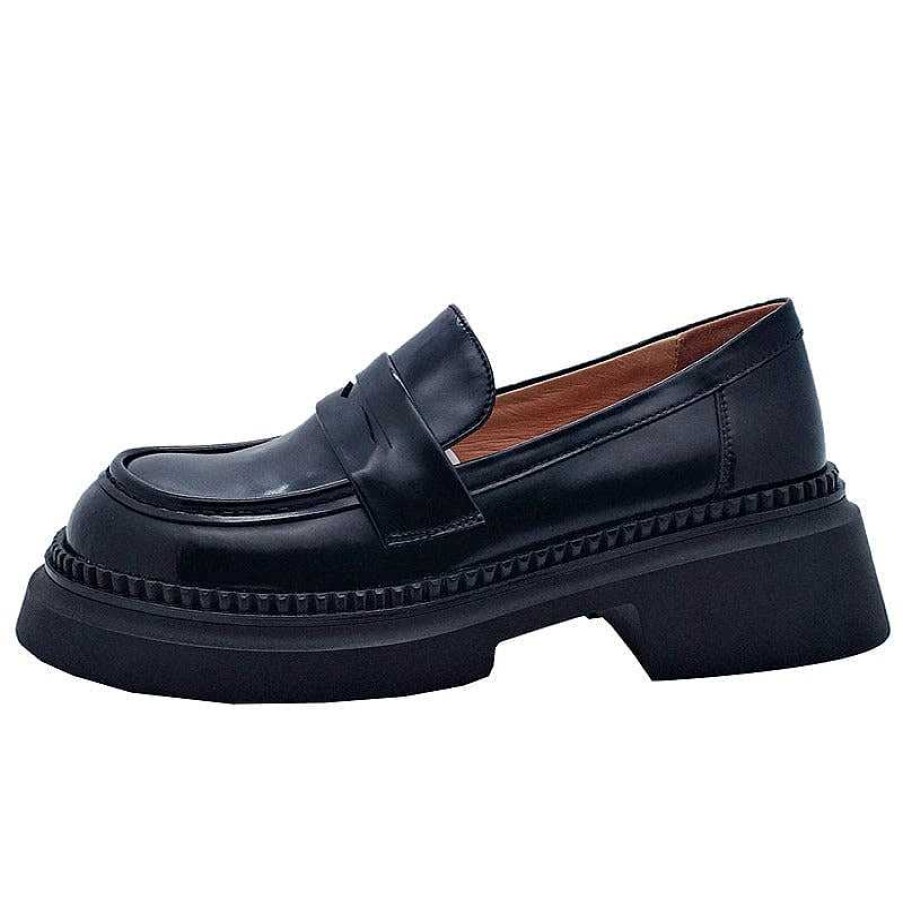 Dwarves Round Toe Leather Penny Loafers For Women In /