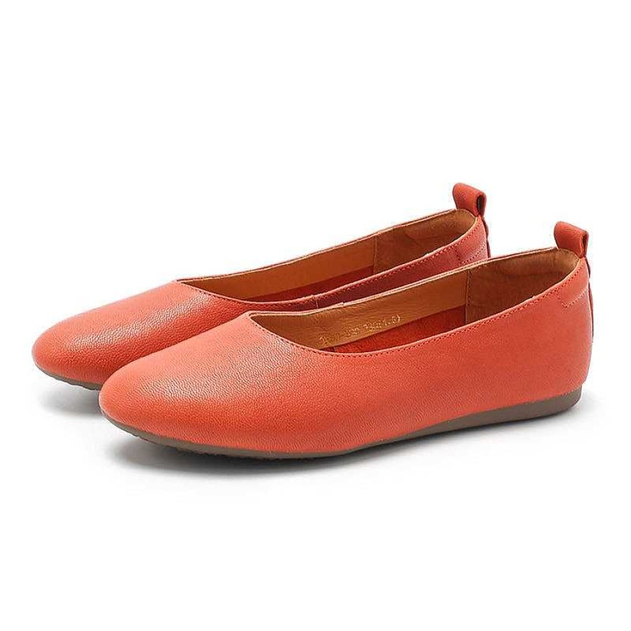 Dwarves Vegetable Tanned Sheepskin Slip-On For Women Handmade Pointed Toe Flats 6 Colors