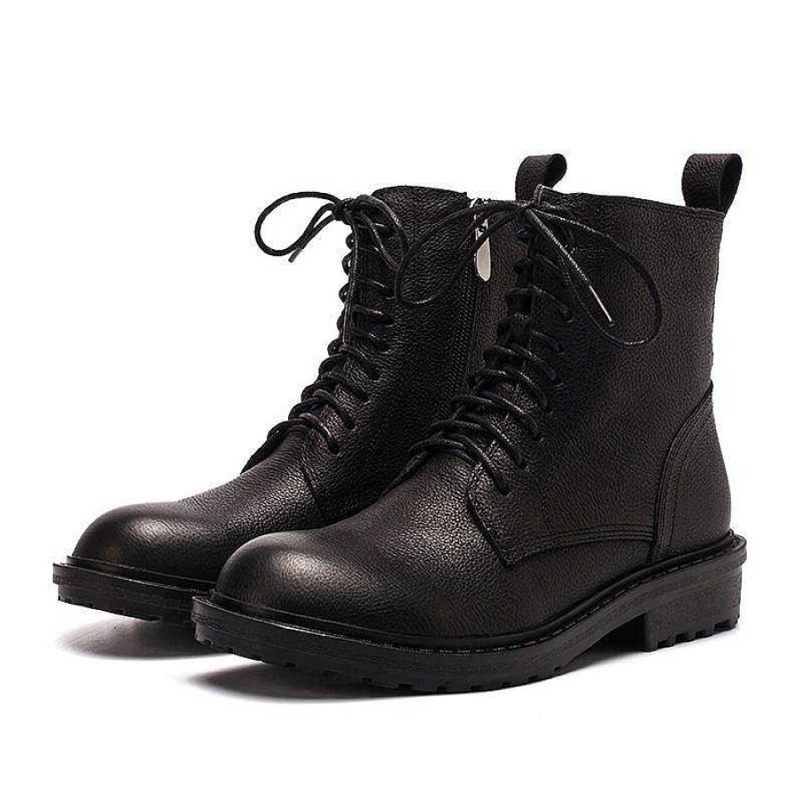 Dwarves Retro Leather Combat Boots Designer Retro Chunky Riding Boots Side Zip Handmade Dark / /