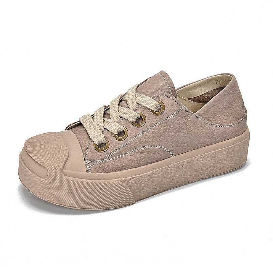 Dwarves Leather Rubber Toecap Sneakers For Women Low-Top Lace Up In / /