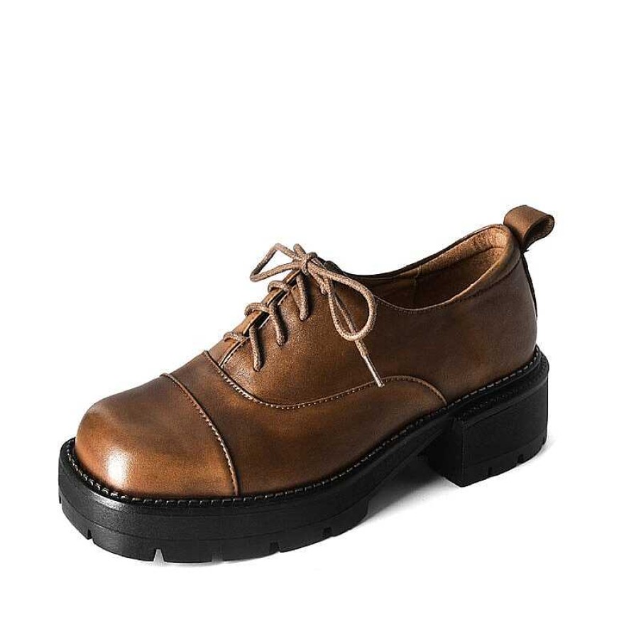 Dwarves Handmade Genuine Leather 40Mm Platform Cap Toe Oxford Shoes In / /