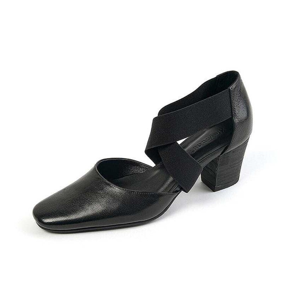 Dwarves Genuine Leather Square Toe X Strap Mary Jane Pumps In / / /