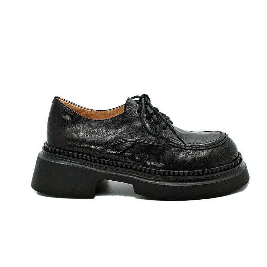 Dwarves Handmade Leather Chunky Oxfords Shoes For Women 40Mm Platform In /