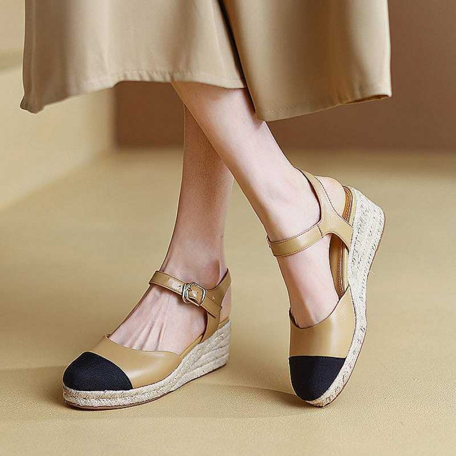 Dwarves Slingback Espadrille-Wedge Leather Sandals In / /