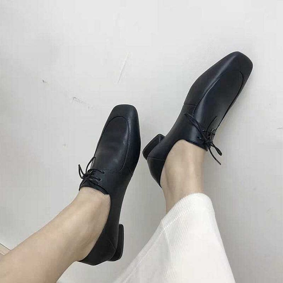 Dwarves Soft Oxford Tie Shoes For Women Genuine Leather In / / Retro Style