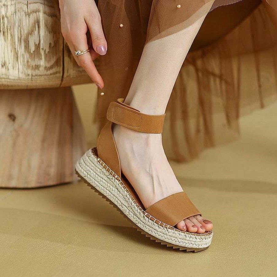 Dwarves Slingback Espadrille-Wedge Leather Sandals In / /