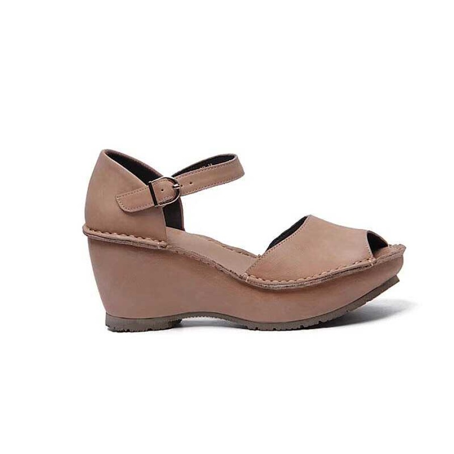 Dwarves Handmade Leather Wedges Sandals Ankle Strap Peep Toe In / /