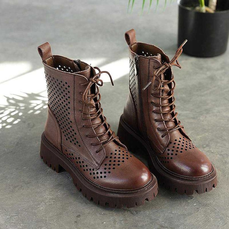 Dwarves Handmade Genuine Leather Summer Boots Breathable / / /