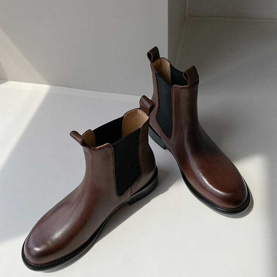 Dwarves Handmade Leather Chelsea Boots For Women In /