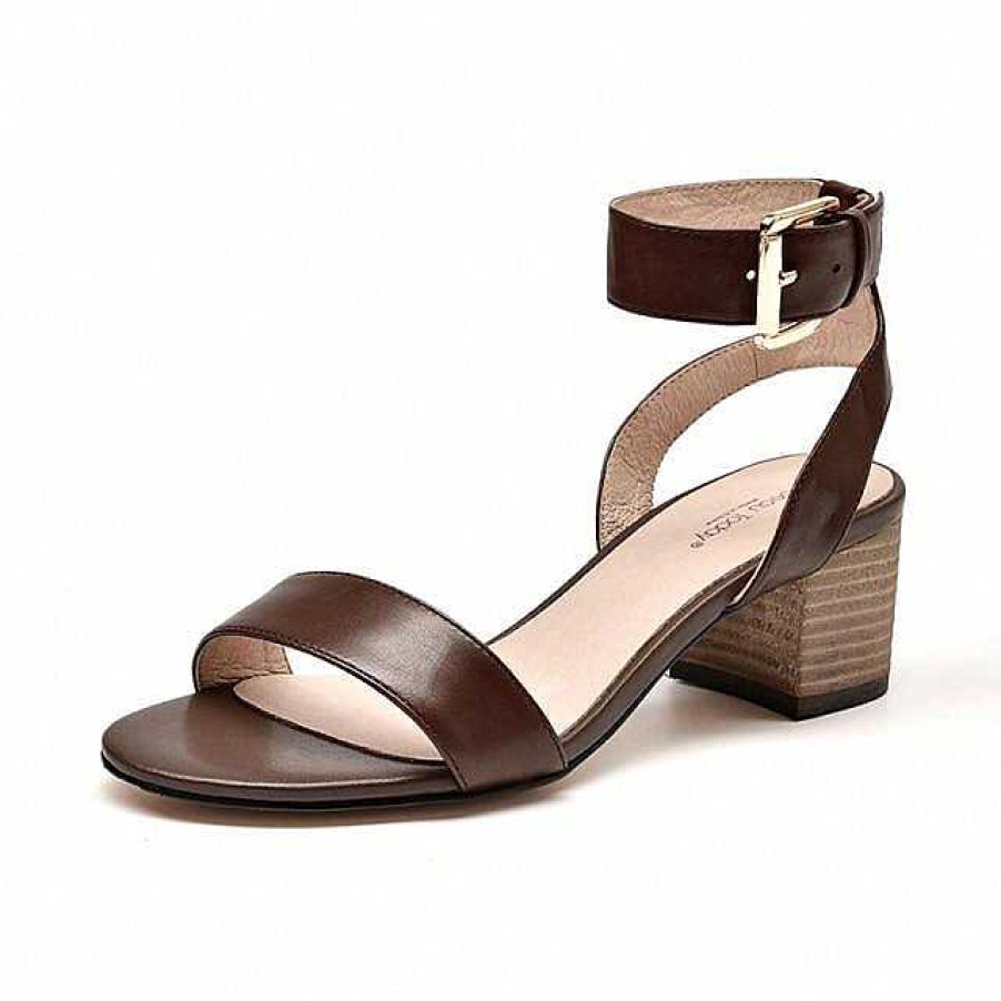 Dwarves High Heel Sandals Gladiator Women Genuine Cow Leather Ankle Buckle Strap Retro Summer Ladies Pump Shoes Handmade 31090