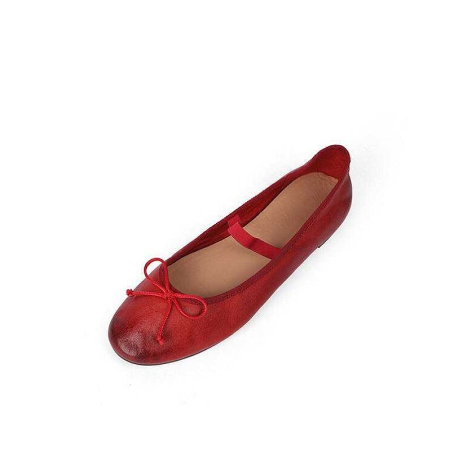 Dwarves Handmade Leather Mary Jane Flats Elastic Band With Bow In / / /