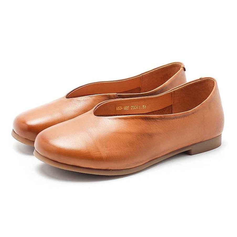 Dwarves Handmade Genuine Leather Slip Ons Breathable Flats Loafers / / / /Reddish