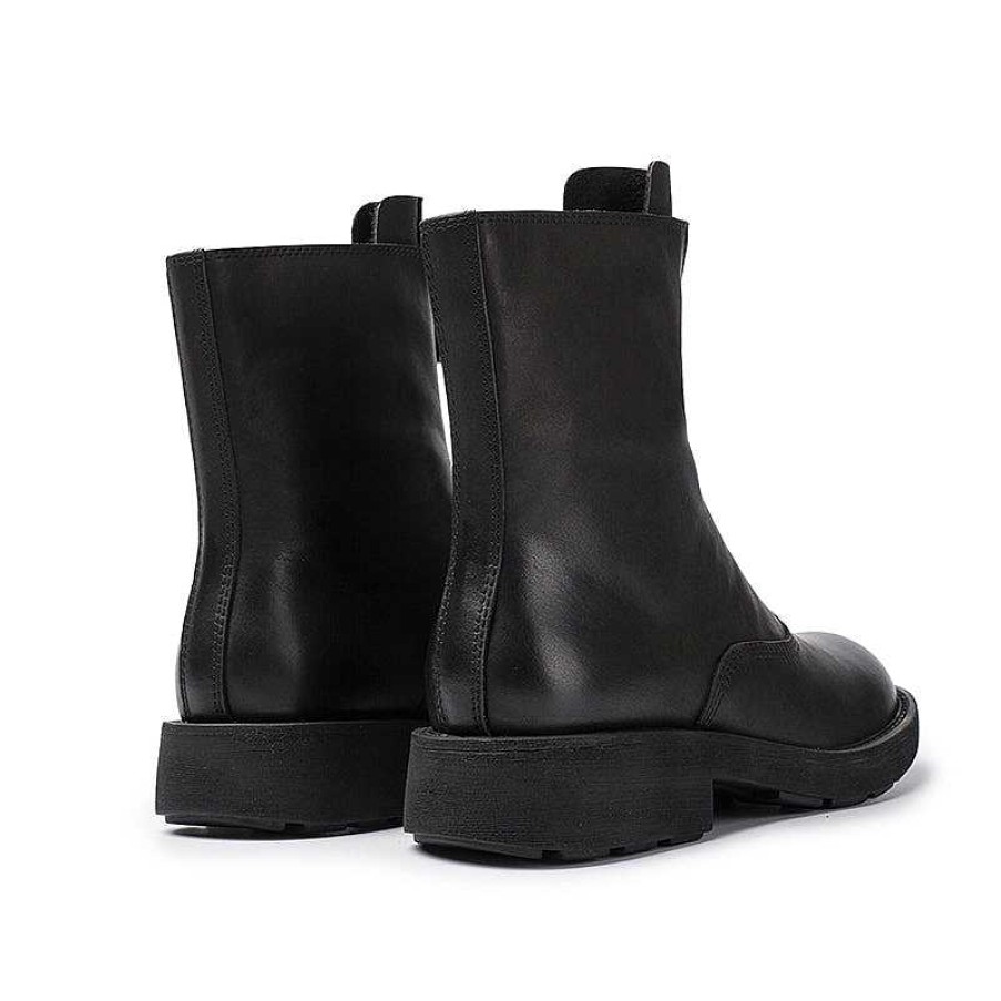 Dwarves Cowhide Chelsea Boots Handmade Front Zip Short Boots