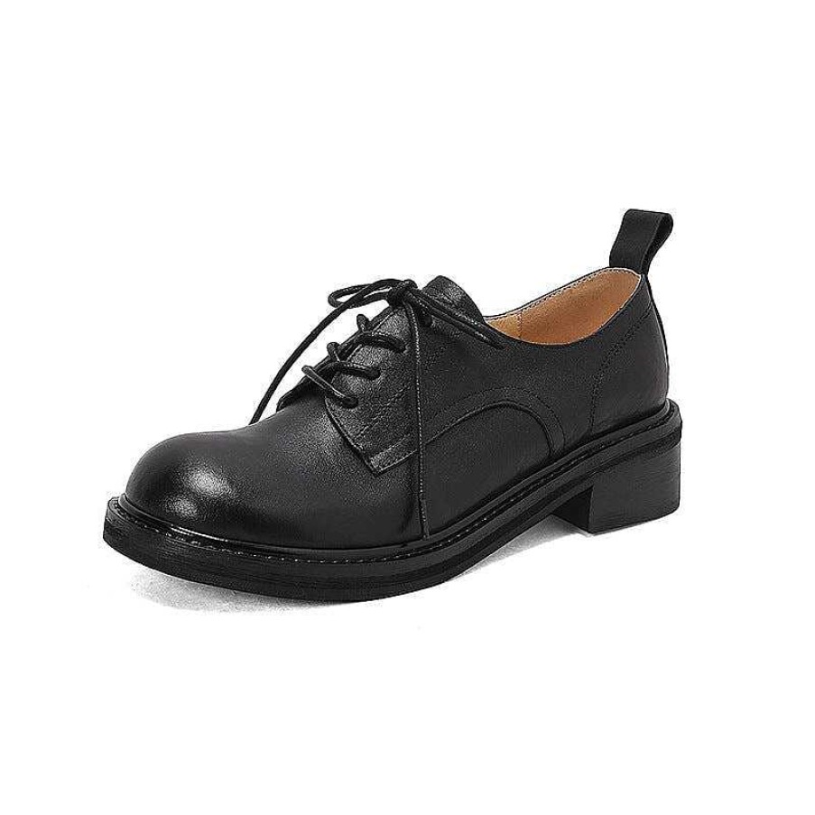 Dwarves Round Toe Derby Shoes For Women Handmade Horse Leather In /