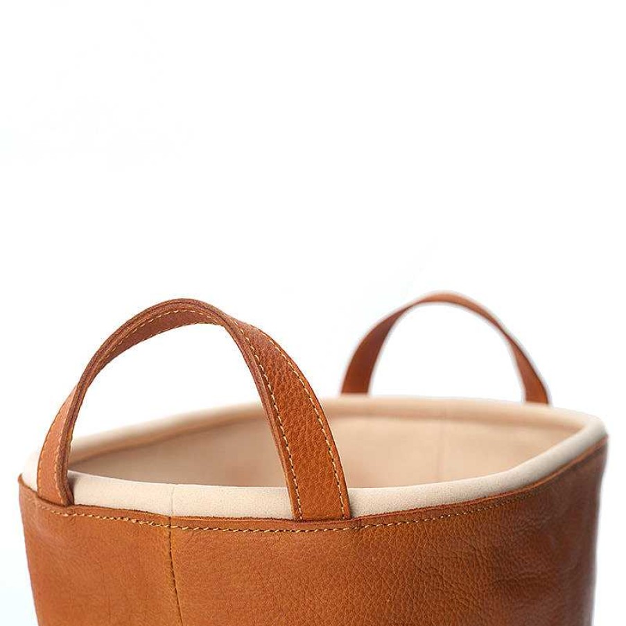 Dwarves Handmade Oval Multifunctional Leather Storage Basket