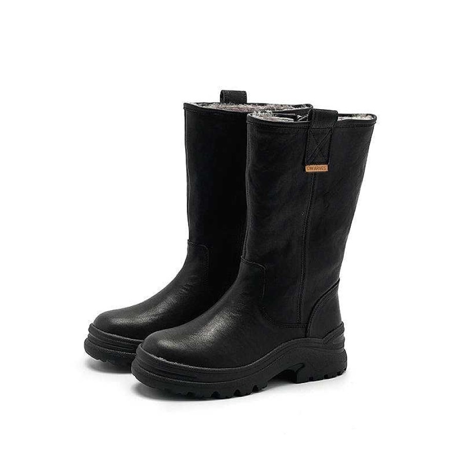 Dwarves Dwarves Leather Mid Calf Boots Snow Boots Have Shearling Lined For Cold Winter In Black/Brown/Coffee