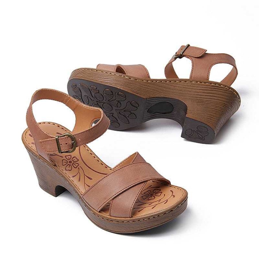 Dwarves Handmade Leather X Strap Sandals Open Toe Clog Sandals In /